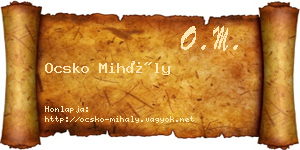 Ocsko Mihály névjegykártya